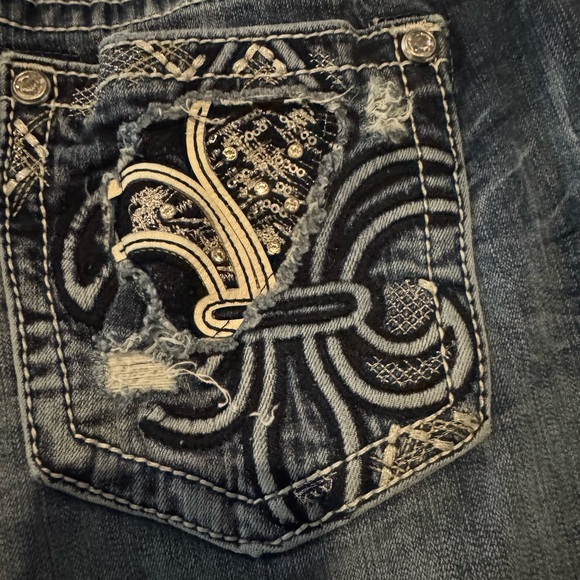 Miss Me Distressed Skinny Jeans in Blue - Picture 7 of 8